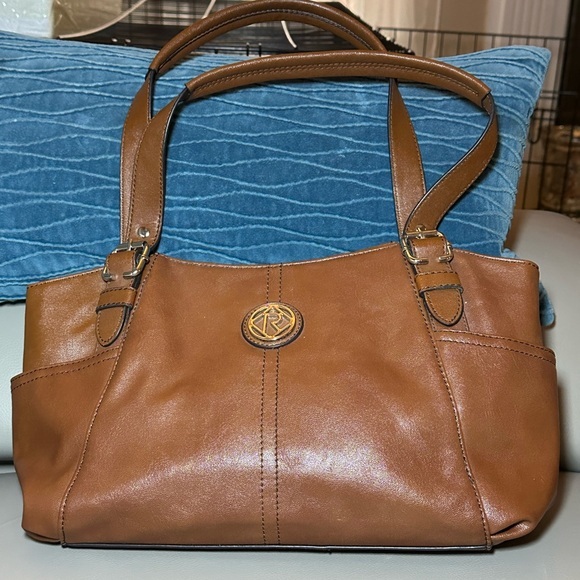 Relic by Fossil Brown Vegan Leather Satchel EUC - 2 Side Slip Pockets - Picture 1 of 13
